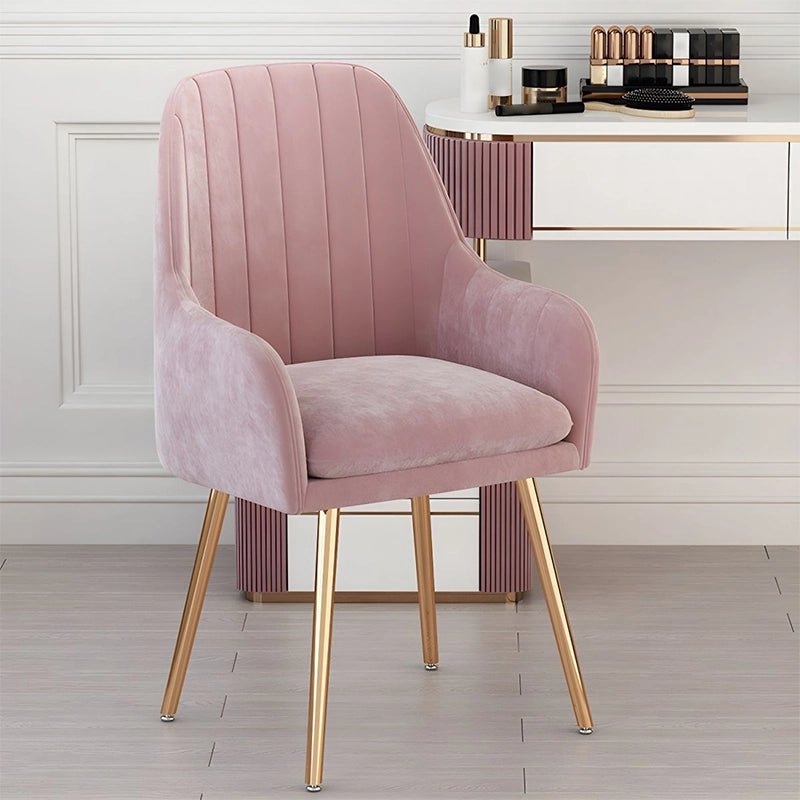 Velvet blush pink chair with channel tufting – set of dining chairs, chair designs, gold legs