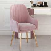 Velvet blush pink chair with channel tufting – set of dining chairs, chair designs, gold legs