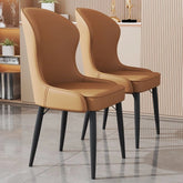 Contoured backrest design with chair designs and dining chairs set of 6 in black faux leather