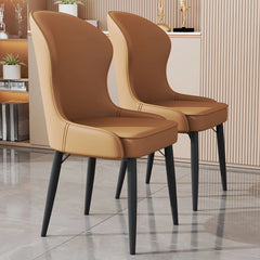Contoured backrest design with chair designs and dining chairs set of 6 in black faux leather
