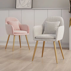 Blush velvet armchair design with curved backrest | chair designs | set of dining chairs