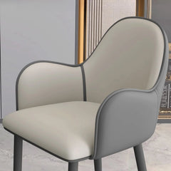 Close-up of backrest piping pic + chair designs + slim profile + matte black legs