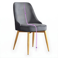 Charcoal grey waterfall seat side view, table chair set, set of dining chairs, plush padding