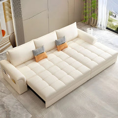 Minimalist corner sofa bed couch in cream with sleeper sofa cam bed styling