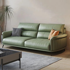 Modern taupe leather couch with stitched arms – premium sofa design settee design
