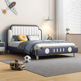 Car-themed kids bed with round cut-outs, bacchon ka bed, children’s bed with mattress