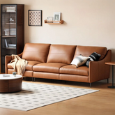 Camel leather sofa photo with pure leather couch & contemporary sofa design look