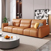 Rounded-arm sofa with segment panels – stylish sofa design + premium sofa + 3 seater
