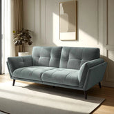 Angled armrest velvet couch set design in steel grey – stylish sofa design, 3 seater sofa