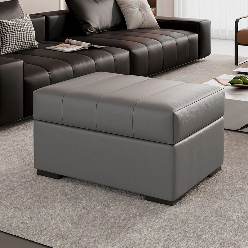 Rectangular ottoman photo with storage ottoman, footrest, faux leather finish