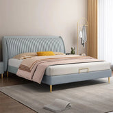 Grey-blue fluted headboard with gold legs Custom Built to Order cot design