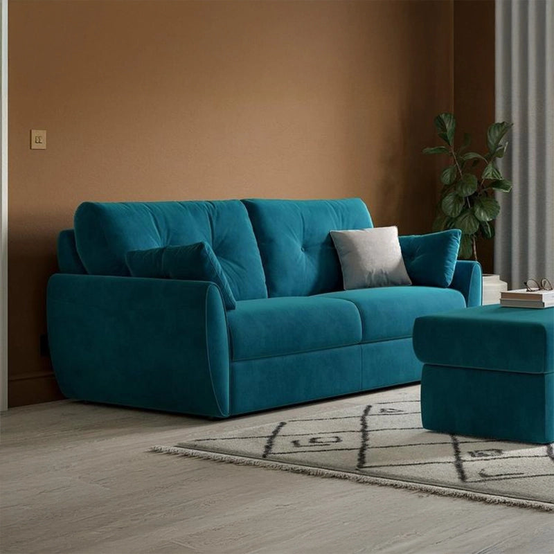 Teal blue velvet sofa bed photo with sofa cum bed design and sleeper sofa shape