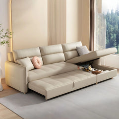 L-shaped beige sofa bed design with tufted seat – sofa cum bed design, sofa bed couch