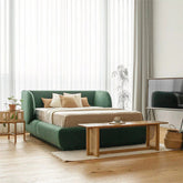 Forest green wrap-around bed photo with modern bed design and bed frame for master bedroom