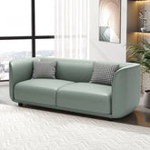 Matte sage green couch with rounded frame, luxury sofa set, contemporary sofa design