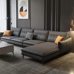 Horizontal stitched back sofa with tan fabric finish and stylish sofa design look