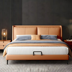 Sleek black metal legs & under-bed clearance + bed and cot + cot design