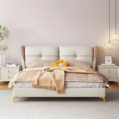 Vertical tufted headboard photo showing hydraulic bed and modern style bed design