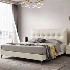 Floating effect with angled metal legs, master bedroom bed design + new bed design