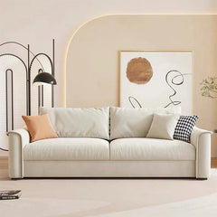 Cream version in folded mode – sofa cum bed design, sofa come bed, modern couch frame