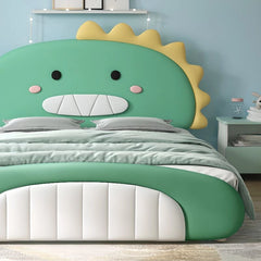 Soft mint green and white bed frame with rounded corners, kids bedroom furniture, bacchon ka bed