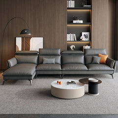 Charcoal leather image – stylish sofa design + design sofa set – 3+Lounger