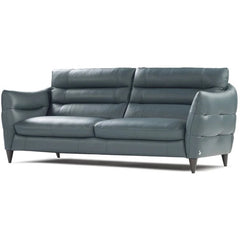 Side view photo showing arm contours, latest sofa design, pure leather couch
