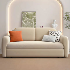 Pullout mechanism sofa bed image, convertible couch bed, rectangular silhouette