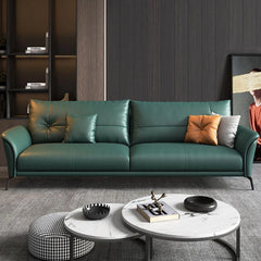 Tufted backrest pic, sofa set design, pure leather sofa, black legs