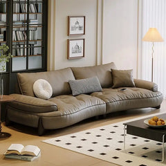 Curved leather design with tufted seat – luxury sofa design & pure leather couch, 3 seater