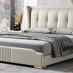 curved headboard detail new bed design bed frame – cream leatherette