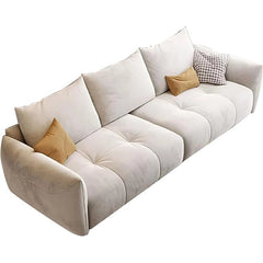 Deep seat lounge sofa with tufted cushions + contemporary sofa design + fabric sofa
