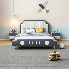Faux leather car design bed for kids, cute beds, kids twin bed