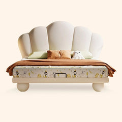 Lift-up storage kids bed with cartoon graphics, children’s furniture store, kids bedroom furniture