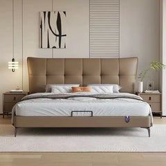 Winged ergonomic backrest detail, modern style bed design + bed online