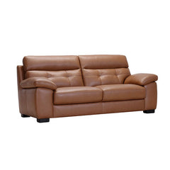 Tufted backrest of settee – design of sofa, luxury furniture store bangalore, lumbar comfort, brown