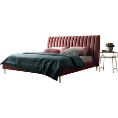 Plush headboard image highlighting bed frame and modern style bed design