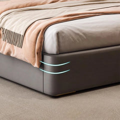 Sleek upholstered profile with built-in foot handle, bed for king size, modern bed design