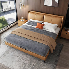 Front handle storage access view + modern bed design + modern style bed design