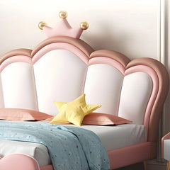 Star cushion and polka dot duvet, kids bedroom furniture, children's bed with mattress, full-size