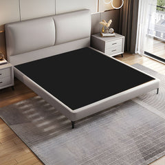 Upholstered finish and sleek silhouette, master bedroom bed design, bed and cot, neutral colour