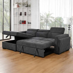 Adjustable headrests and low legs, sofa bed couch, l shape sofa cum bed configuration