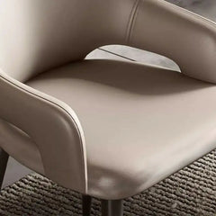 Plush padded backrest close-up – dining chairs set of 6 + chair designs – beige tone