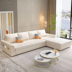 Rounded arms and pull-out couch bed mechanism convertible sofa bed design