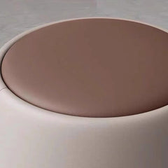 Minimalist brown footrest, footstools and ottomans, stitched-free design with gold ring