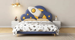 Cloud headboard with yellow stars kids bed cute beds wood legs