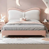 Butterfly headboard blush pink design – kids bed + children’s bed with mattress – gold legs fabric