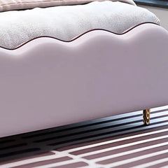 White and lavender padded headboard curve – queen size kids bed + children’s furniture store picture