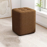 Soft tufted top with curved edges – footrest, pouf seat – compact cube, Nova fabric