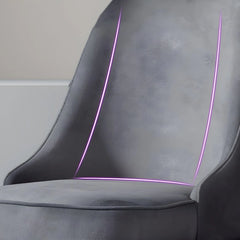 Blush grey chair with contrast piping, set of 6 dining chairs, dining chairs, velvet
